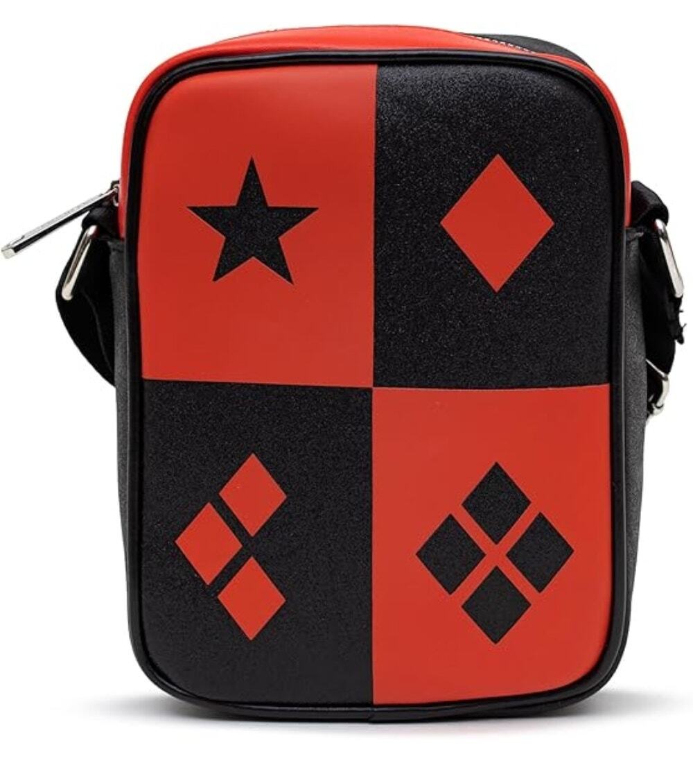 Harley Quinn Crossbody NEW Buckle-Down x DC Comics Bag Red Black Vegan Leather